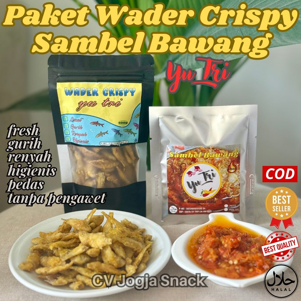 

PAKET WADER CRISPY DAN SAMBEL BAWANG FRESH PEDAS 100G RENYAH GURIH HIGIENIS CEMILAN SNACK HALAL