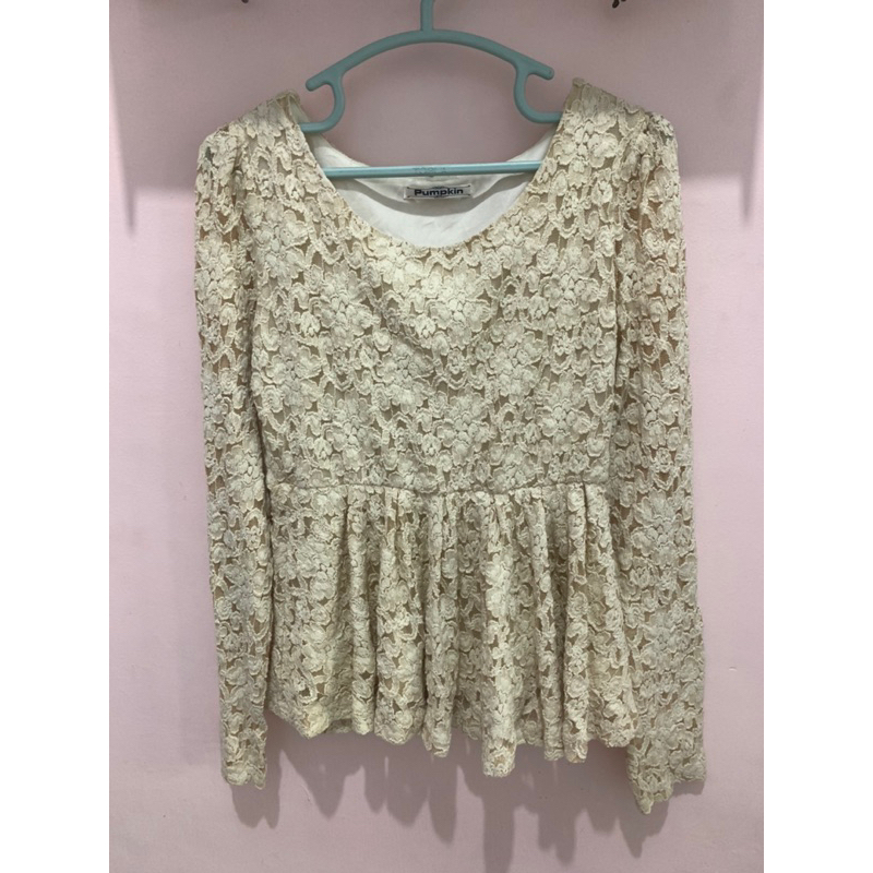 Blouse brokat Pumpkin/atasan brokat pesta