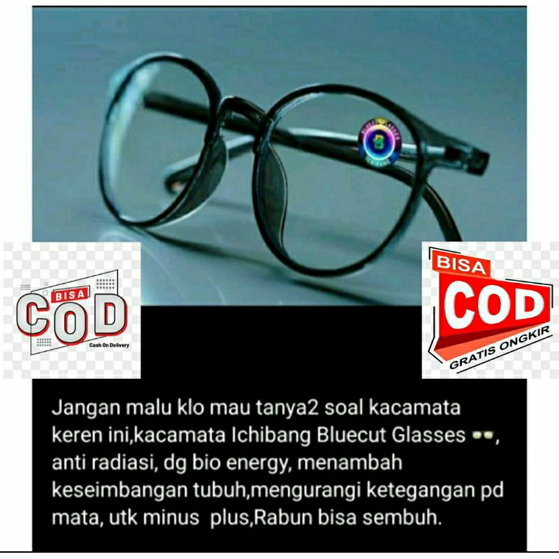 Kacamata ichibang Bluecut glasses type 1 100% Original