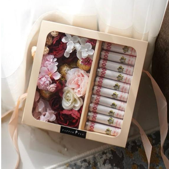 Money Bloom Box | Bunga uang / Bunga box | Hadiah Valentine, Birthday, Anniversary, Graduation | Flo