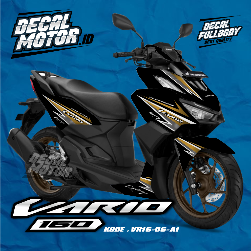 Decal Sticker Vario New 160 - Motif Matrix Hitam Merah - Stiker Fullbody Vario New 160
