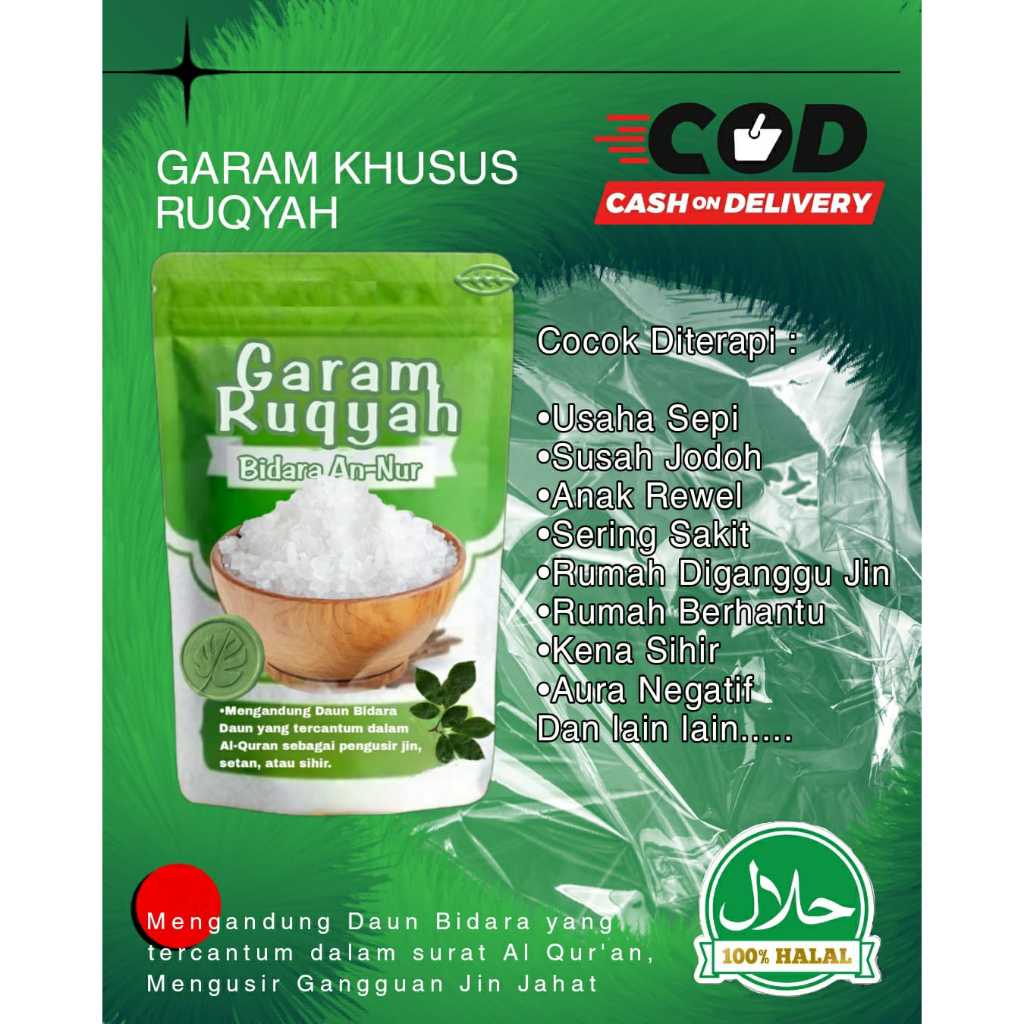 

garam ruqayh bidara anur mengusir santet gangguan jin variasi 200gr