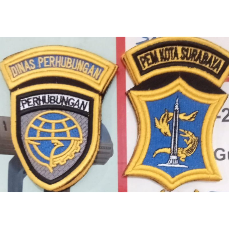 Logo dishub + Logo wilayah dishub Bordir timbul