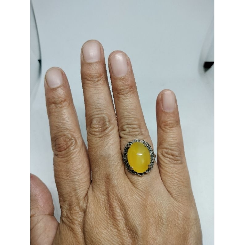 Cincin Perak Batu Akik Khurasan Hiriz Syarafuyam