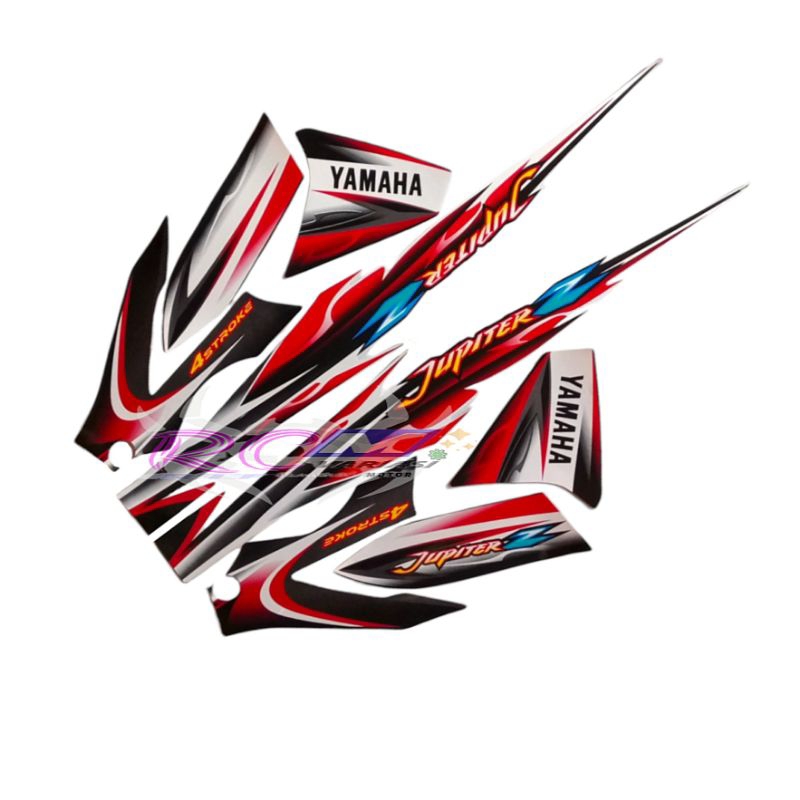 Sticker bodi Yamaha Jupiter z 2005 Hitam putih stiker Lis polet striping body Jupiter z putih hitam