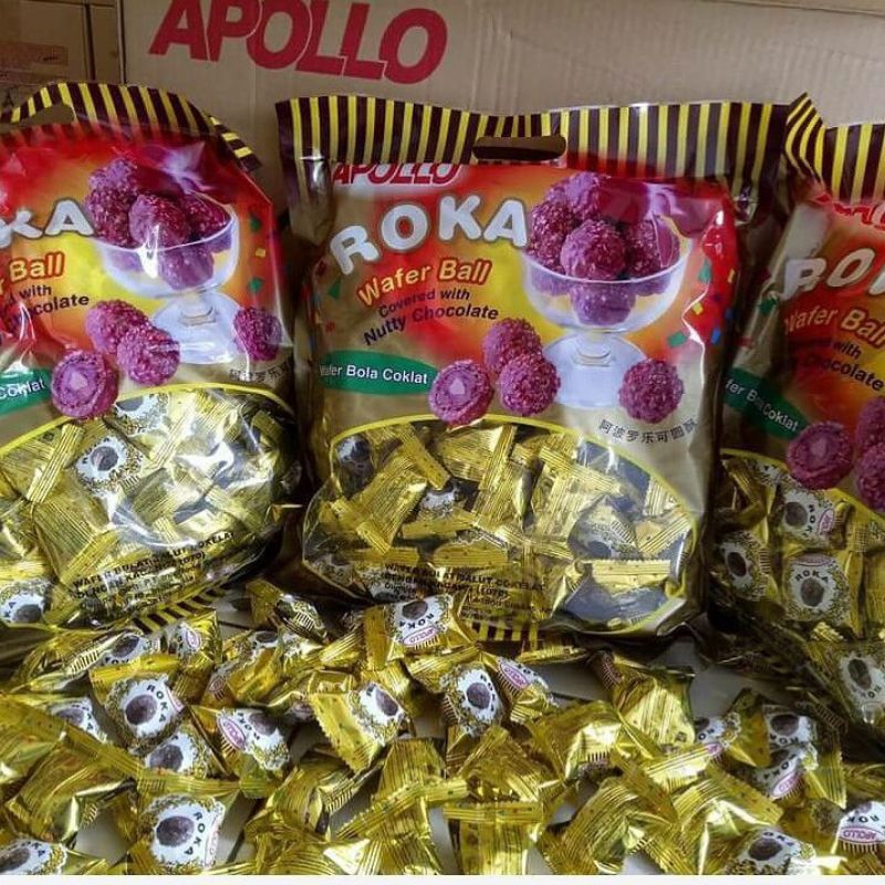 

Apollo roka wafer chocolate kemasan 300gr & 420gr