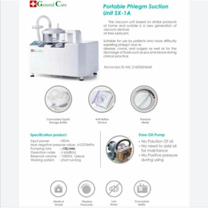 General Care Suction Pump SX-1A penyedot dahak anak dan dewasa