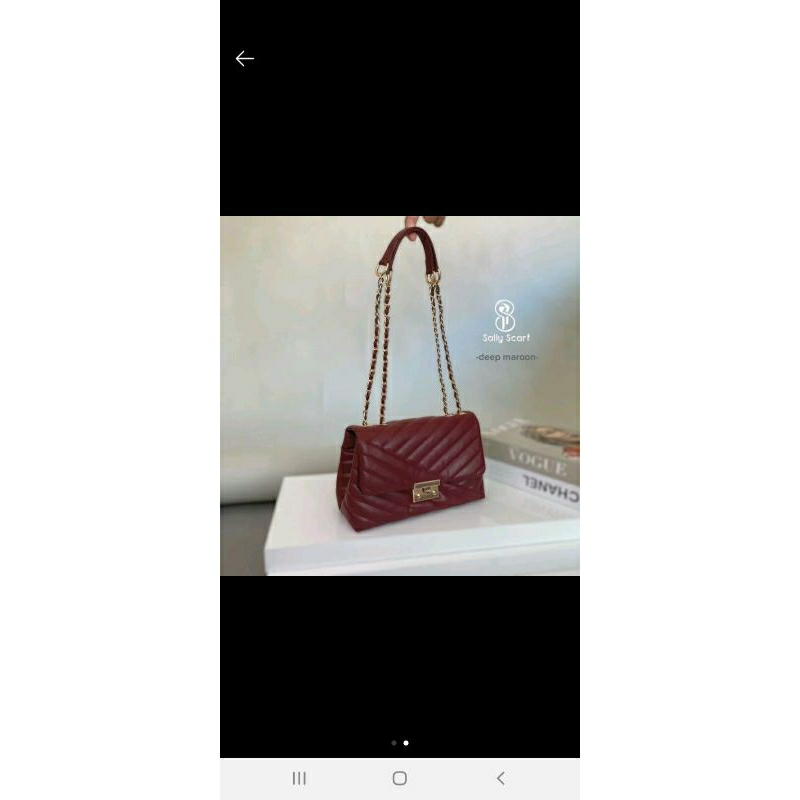 Kimora bag sally scarf warna maroon (New)