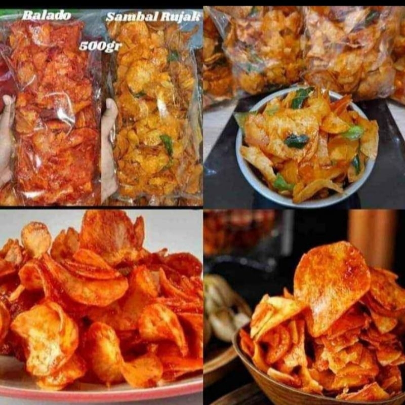 

KRIPIK KERIPIK SINGKONG VIRAL 500grm BALADO, RUJAK, RENDANG PADANG PEDAS MANIS