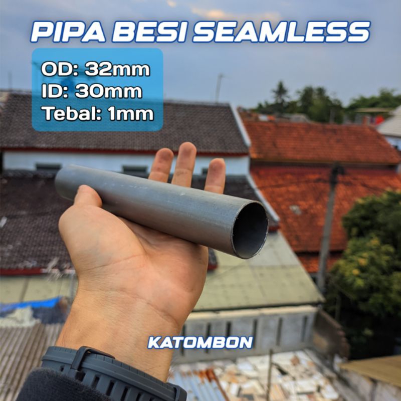 pipa besi seamless od 32mm id 30mm tebal 1mm panjang 25cm