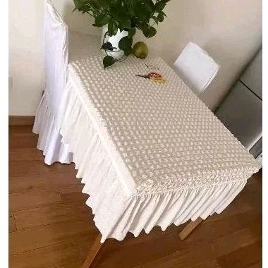 Taplak Meja Makan Rumbai UK Besar 150*80 Meja Makan 6 - 8 kursi