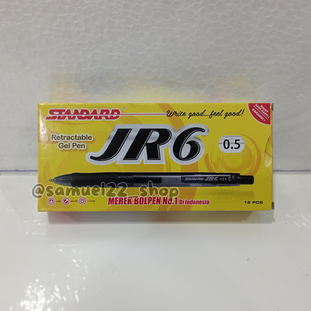 

Pulpen STANDARD JR6 Retractable Gel Pen 0.5 mm 0.5mm Satuan