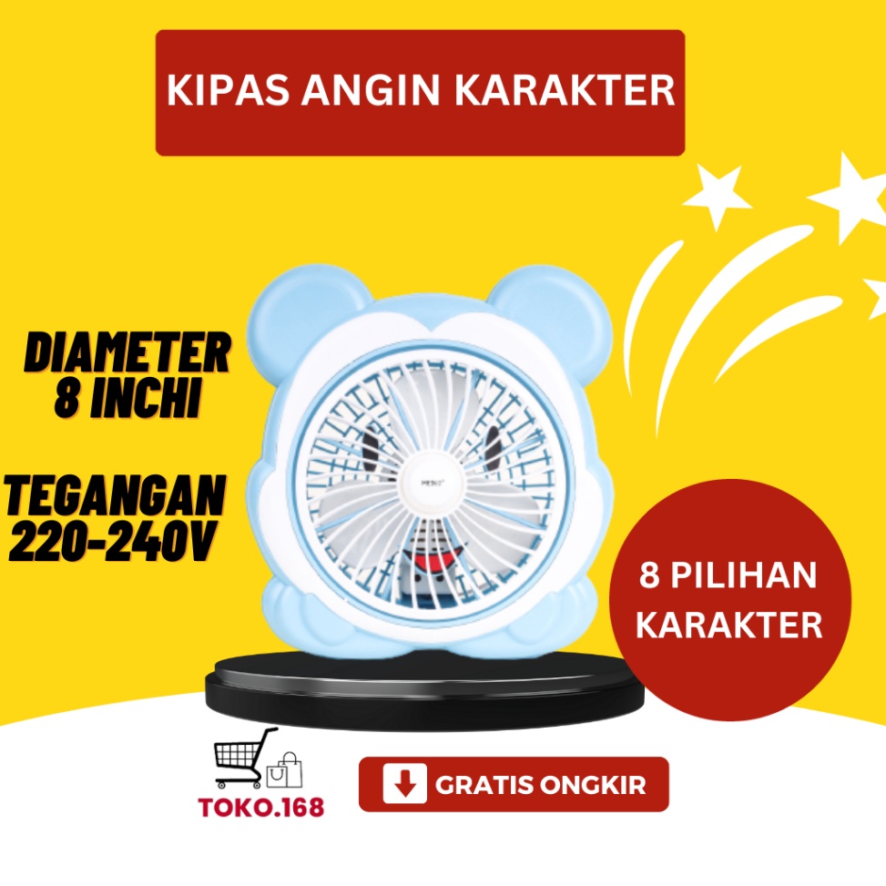 Terbaru  MEIKO Kipas Angin Karakter  Kipas Angin  Kipas Meja 8inch paling laris