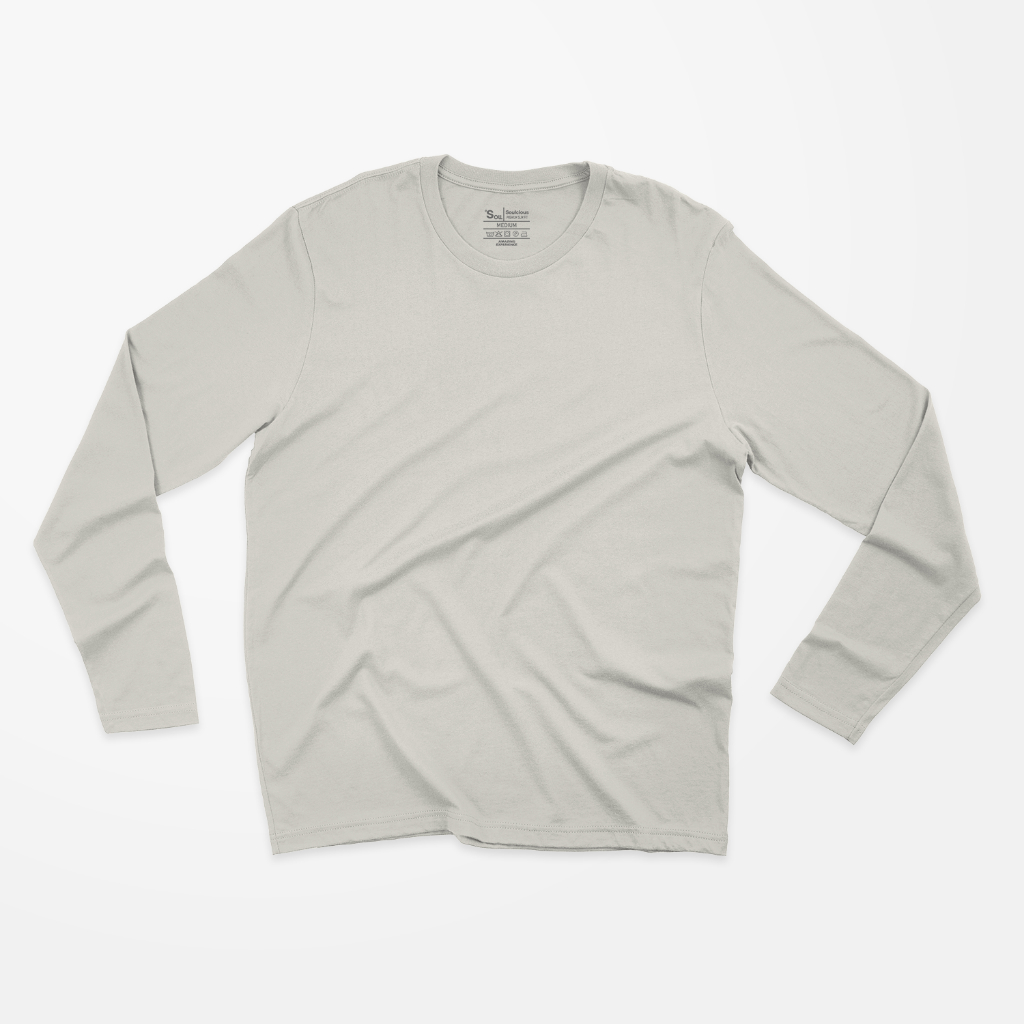 Blank T-shirt Long Sleeve White Netral (Kaos Polos Putih Netral)