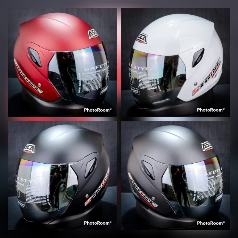 HELM HALF FACE ASCA STRIKE SOLID GREY ORIGINAL 100%