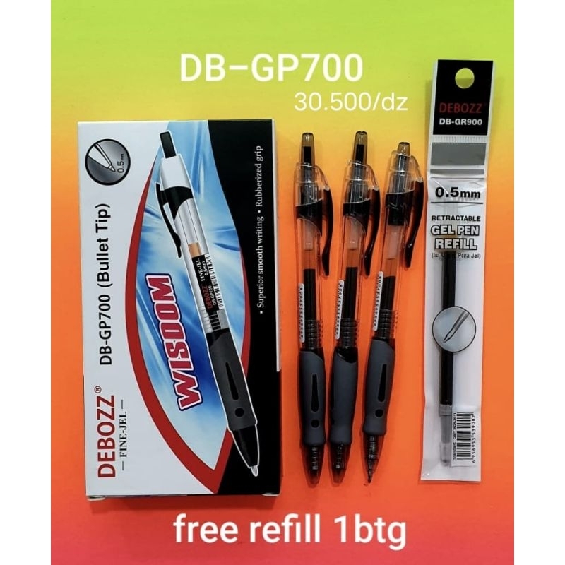 

PULPEN GEL DEBOZZ+ISI GP700 CETREK/12 PCS