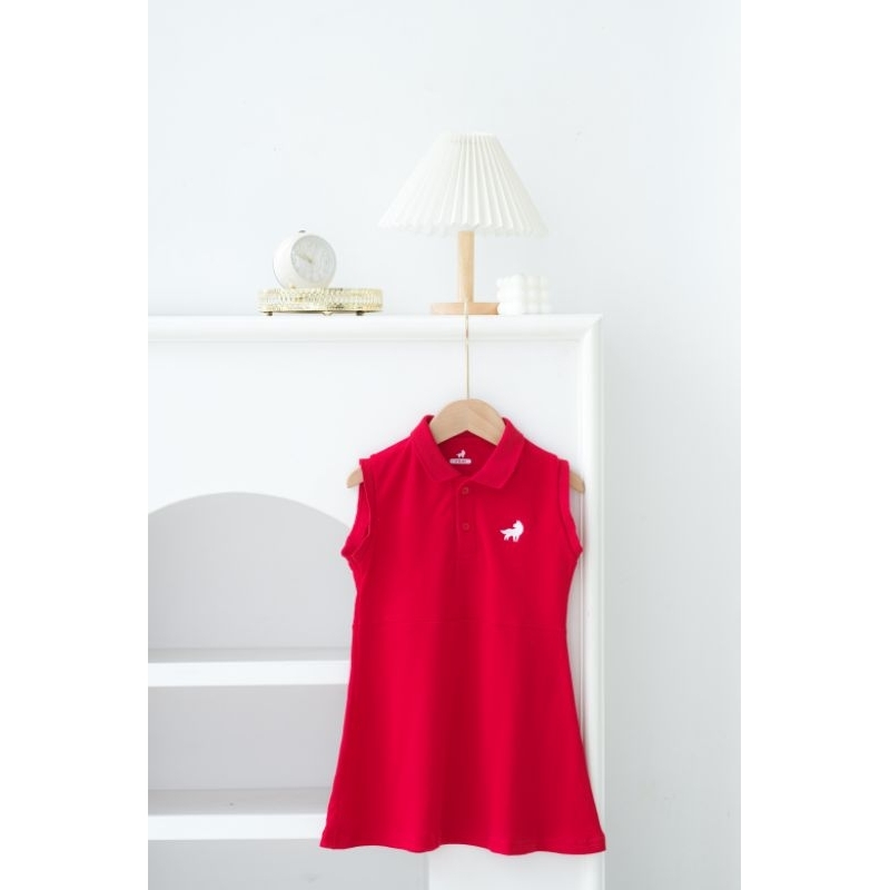 Little Warren Polo Dress Anak Perempuan Sleeveless Merah ( Kaos Kerah Anak )