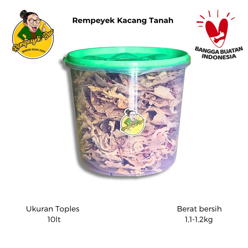 

Rempeyek Kacang tanah by Rempeyek Bue Toples 10 Liter Terlaris