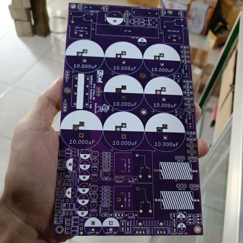 PCB PSU 8 ELCO+SOFTSTAR+PROTECTOR CLASS AB DOUBLE LAYER
