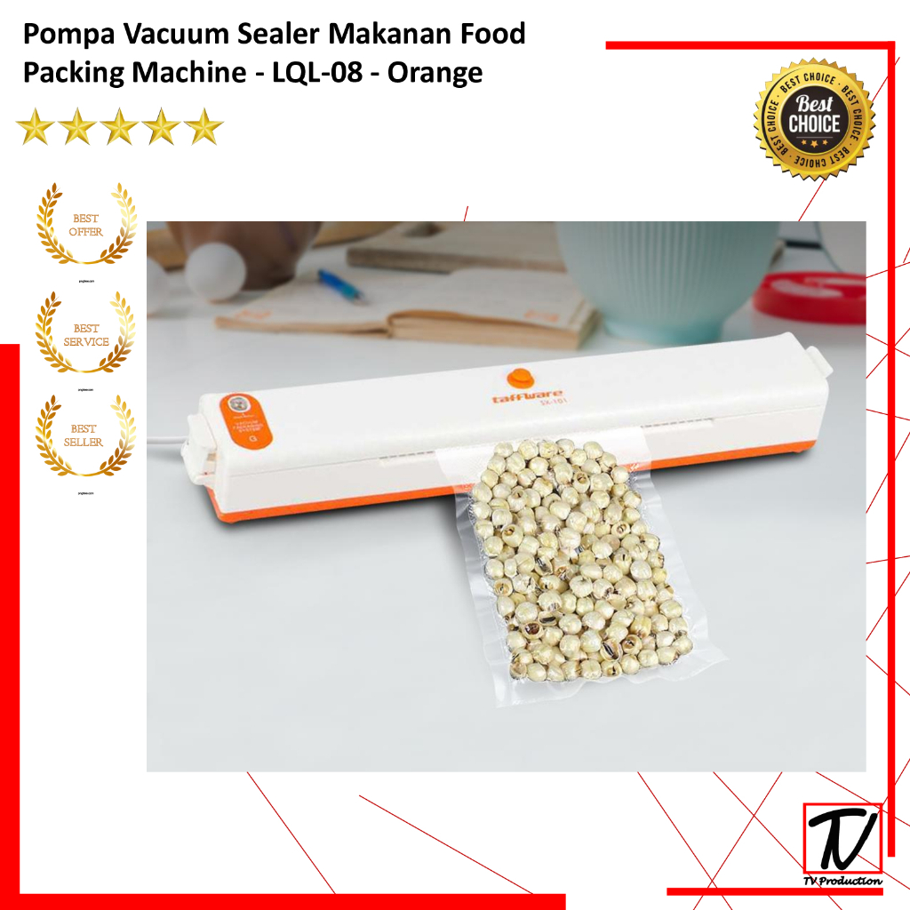 Pompa Vacuum Sealer Makanan Food Packing Machine - LQL-08 - Orange