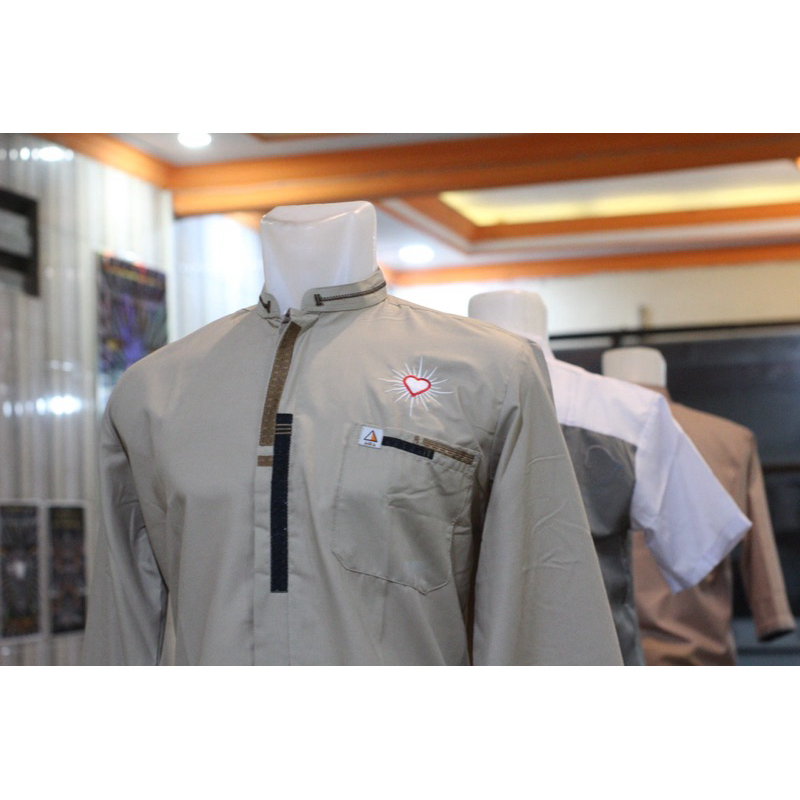 Baju Koko PSHT Cream Elegan Lengan Panjang