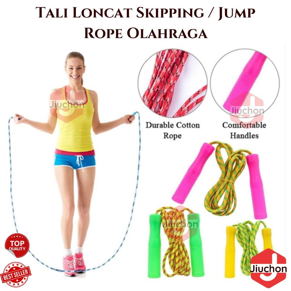 Jiuchon Tali Loncat Skipping Olahraga / Jump Rope Tali Lompat Bakar Kalori Exercise Gym Fitness Alat Cardio Exercise Skiping