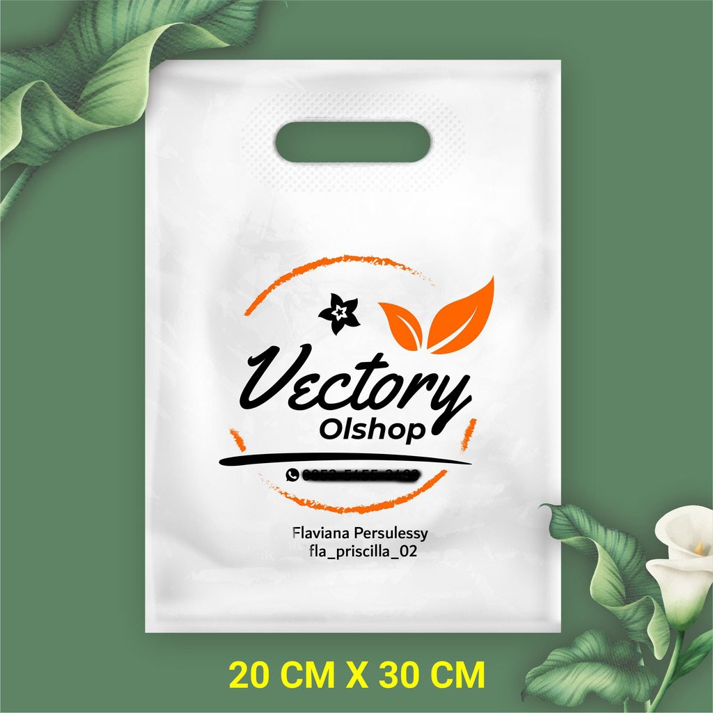 Kantong Plastik Olshop Ukuran 20x30 Desain Vectory Shop
