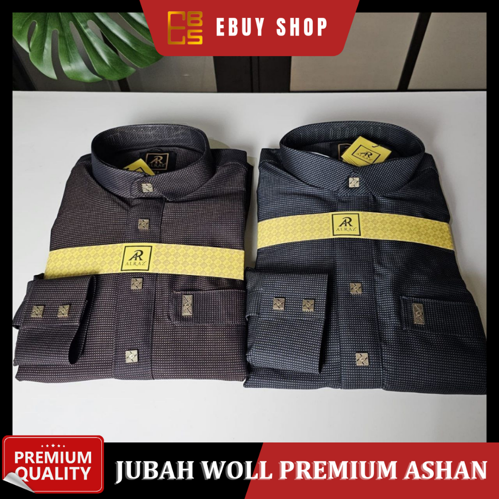 JUBAH WOLL ALRAZ ASHAN PREMIUM / Jubah Alraz Wool Lengan Manset / GAmis Woll Alraz Pia Dewasa / JUba