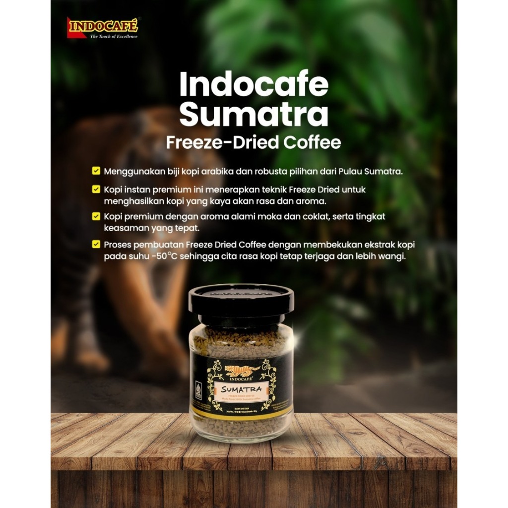 

Indocafe Sumatra Freeze Dried Coffee Gold & Hitam (50g) Halal