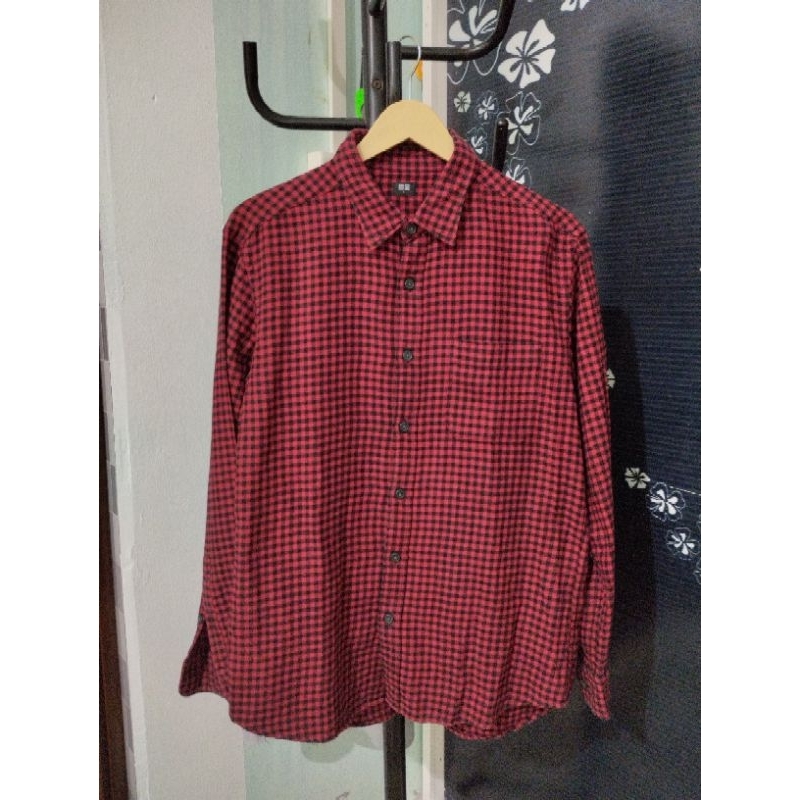 Kemeja Flannel Pria Uniqlo