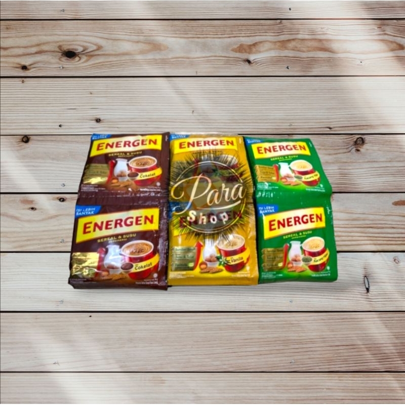 

ENERGEN SEREAL | COKLAT | VANILLA | KACANG HIJAU | 1 RENCENG ISI 10 PCS