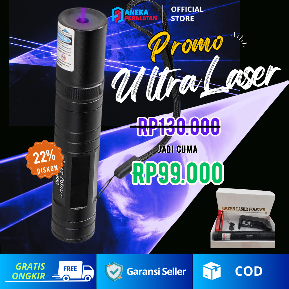 UltraLaser Laser Pointer Purple Beam Laser Leser Ungu Purple Laser Pointer Jarak Jauh 303 Baterai Ch