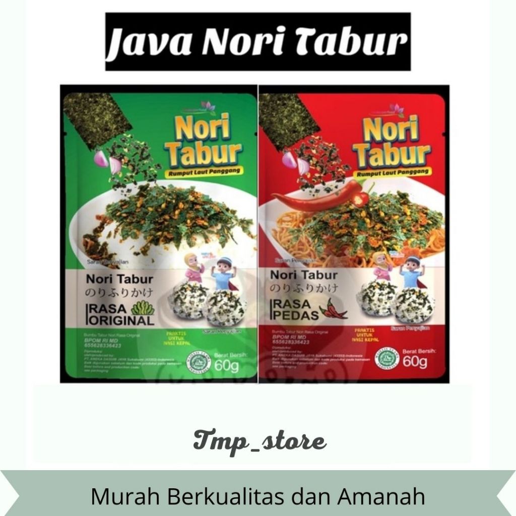 

Terlaris Nori Tabur Rumput Laut Panggang Bon Onigiri 60 gram Original Pedas