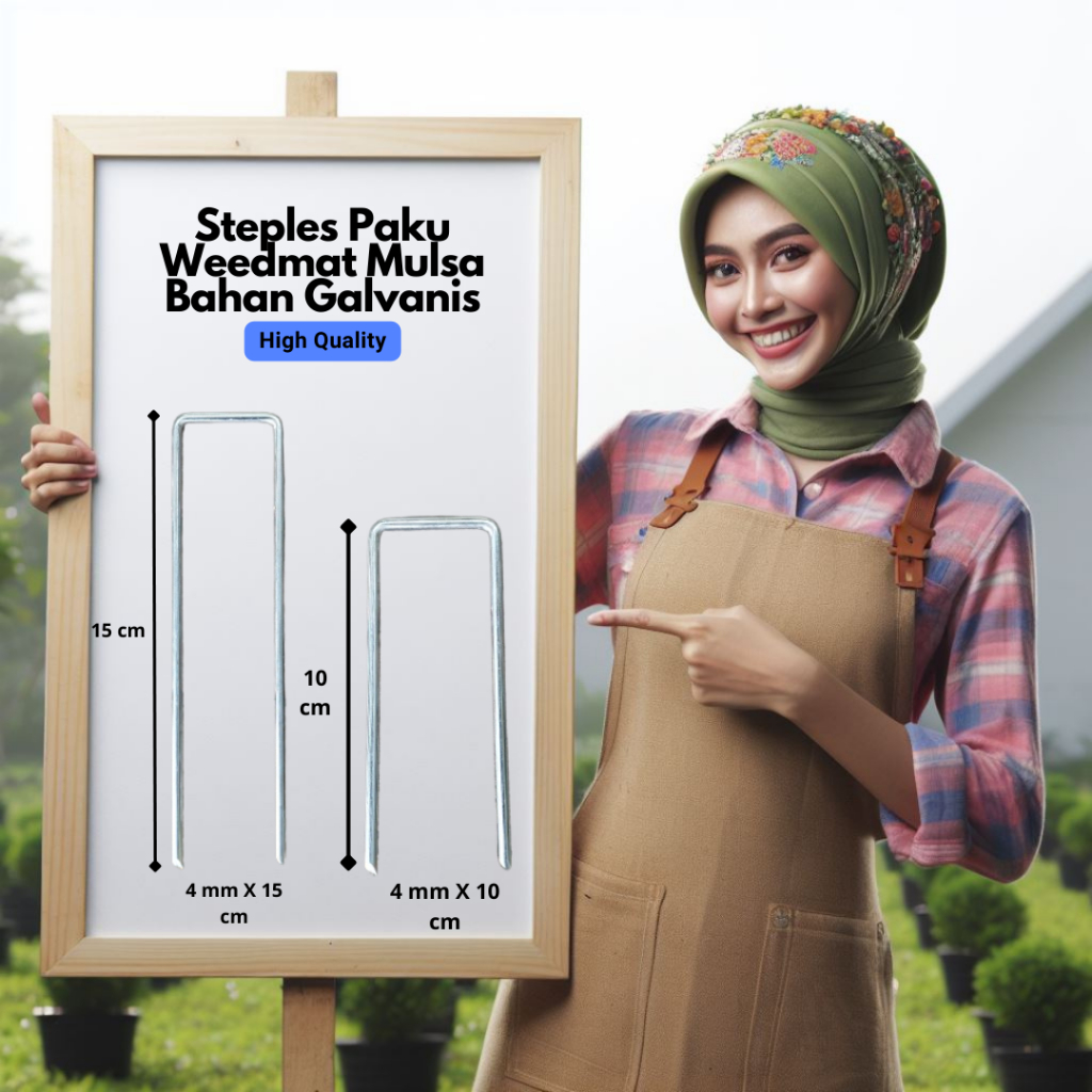 Steples Paku Weedmat Mulsa Bahan Galvanis