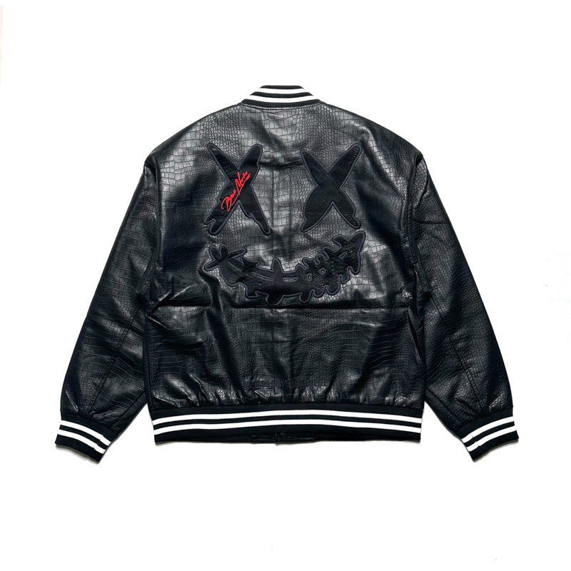 Ricky is clown snake skin alligator varsity leather jacket original