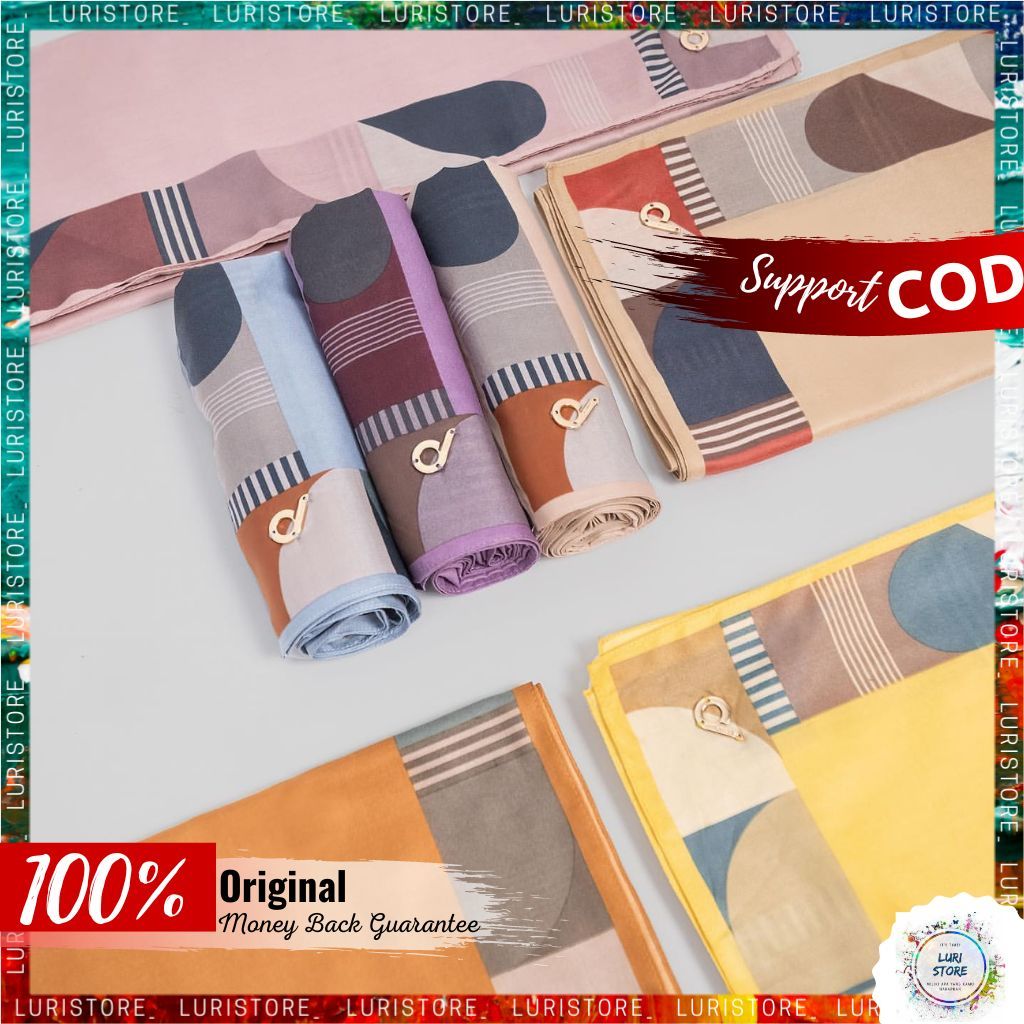 LURISTORE | DEENAY KYLEA SERIES ORIGINAL | Kerudung Segi Empat Motif Geometri Terbaru