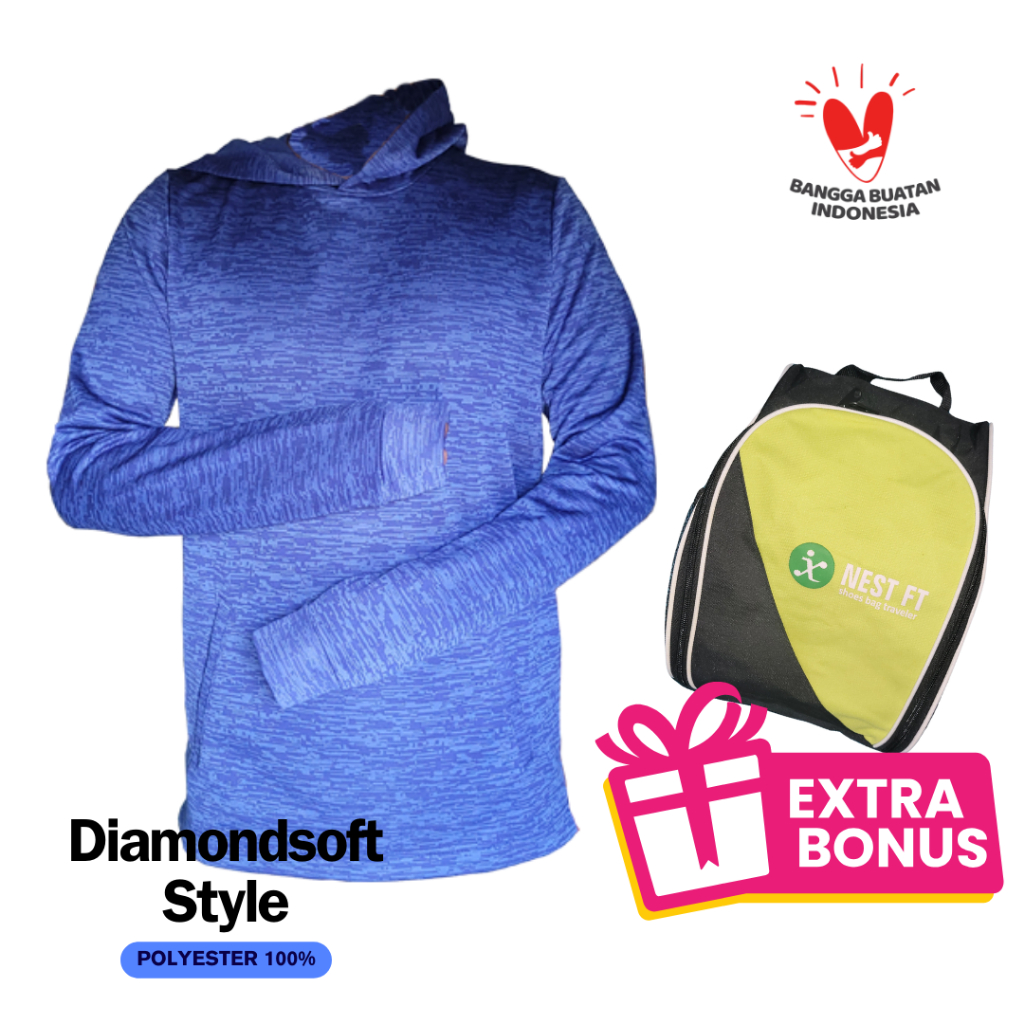 Diamondsoft  Style Hoodie  + Bonus Tas Sepatu (Bahan Rajut Premium) 99 ninety nine names - pria