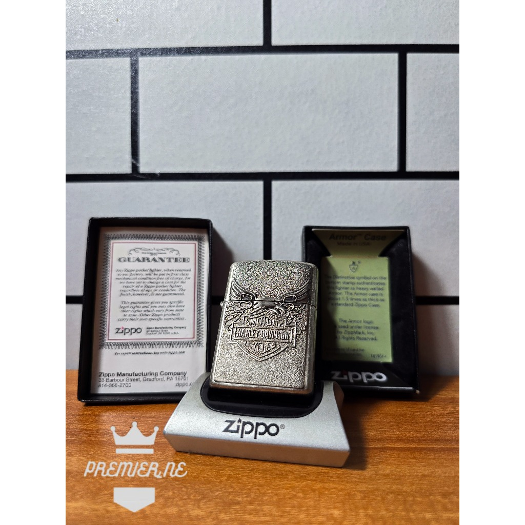 ZIPPO HARLEY DAVIDSON EMBLEM BRASS ARMOR ORIGINAL MADE IN USA