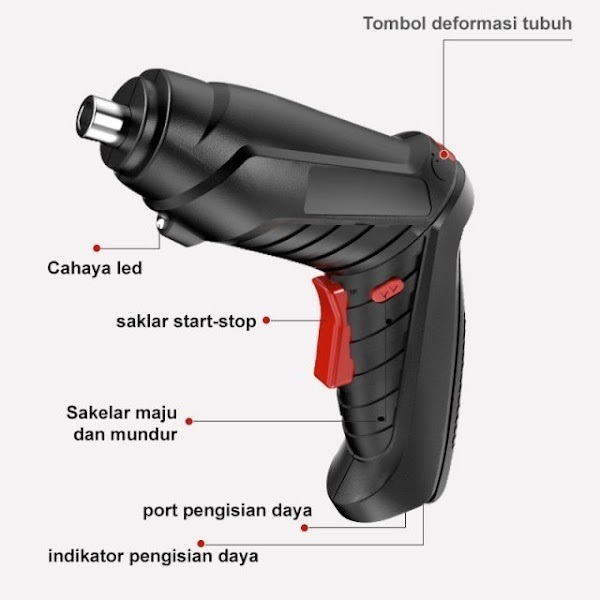 DISKON MESIN OBENG LISTRIK BOR CORDLESS TANPA KABEL SATU SET KOPER