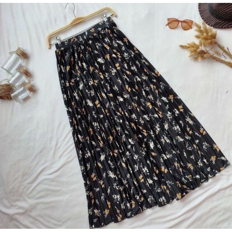 BEST DEALS Rok Plisket Motif Bunga / Rok Plisket Motif Bunga Lily Daily / Rok Motif Bunga / Plisket