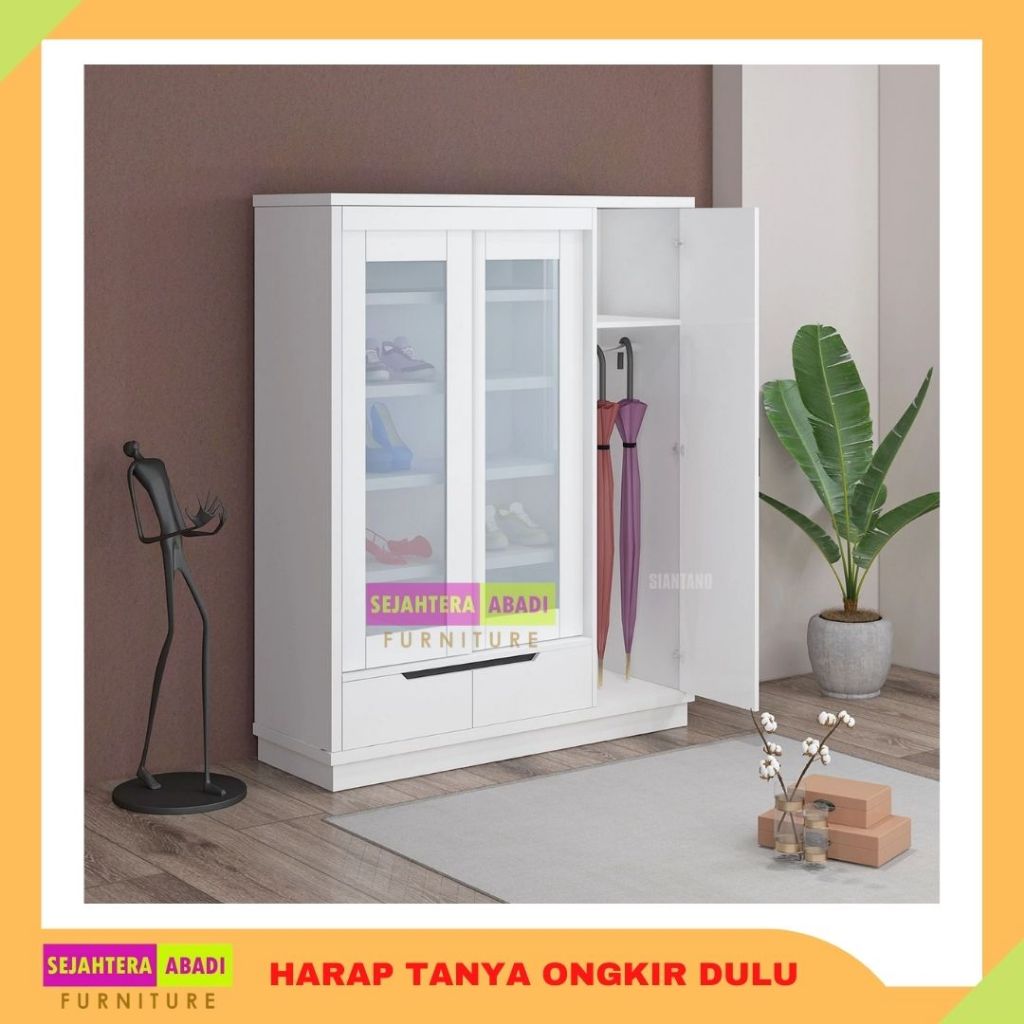 Siantano RAK SEPATU LEMARI SEPATU SIANTANO RS 605 rak sepatu tempat payung rak serbaguna premium whi