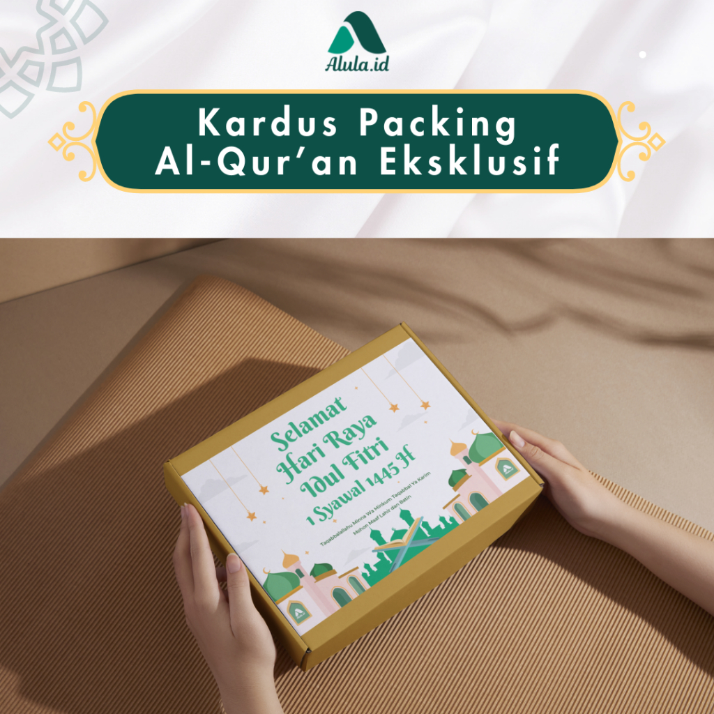 

Kardus Packing Al-Quran Eksklusif Hadiah Kado Hampers Wedding Ulang Tahun Idul Fitri Idul Adha ukuran A6 A5 A4 Dus Quran Alula