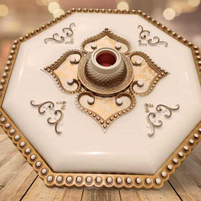 ORNAMEN LAMPU PLAFON PVC 30CM*30CM Ornamen Lampu Artistik Plafon Gypsum Panel Minimalis Bahan ABS