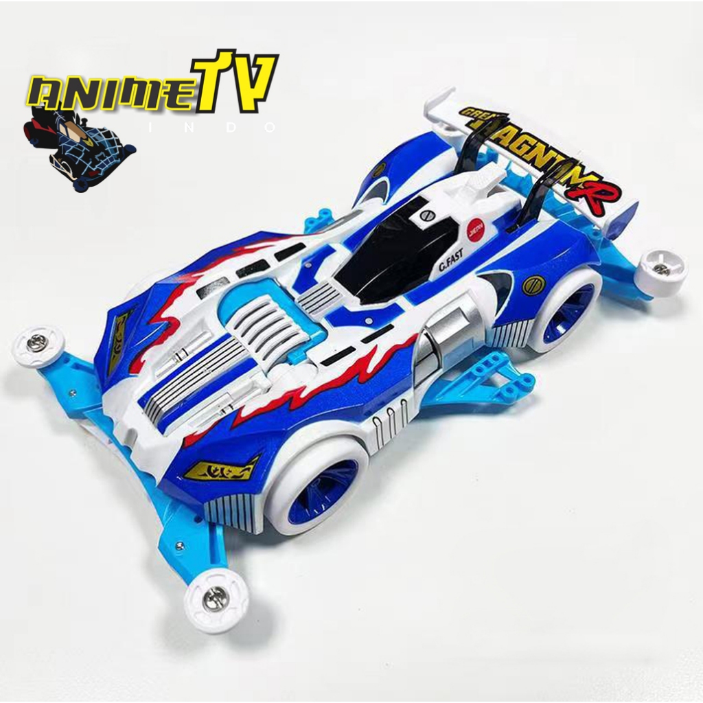 Rep Tamiya Mini 4WD Great Magnum R Blue Special Merk Jiepin FM-A Chassis (Body Painted)