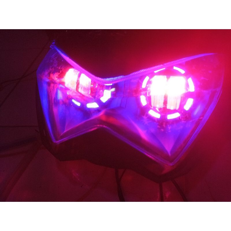 headlamp z 250 dengan lampu Doble projektor nyala hig low putih dan kuning
