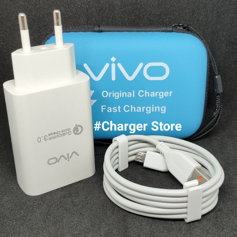 bP Charger Vivo ORIGINAL Fast Charging Micro USB Y91 Y81 Y93 Y95 V9 Y12 Y15 Y17 Y71 Support Semua hp