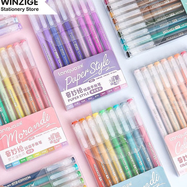 

MEGA SALE Winzige Set 9pcs Pulpen Lucu 5mm pena pulpen aesthetic pulpen warna warni morandi pastel retro color pulpen 1 pack gel pen journal marker pen alat tulis stationery korea