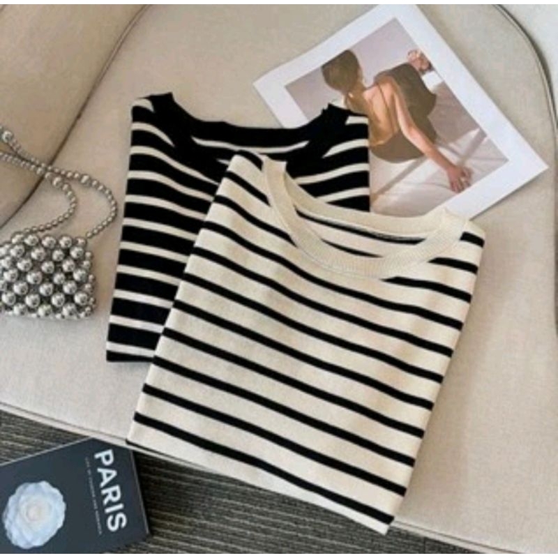 BAJU SWEATER BAYONETA (B65) ATASAN BAYONETA STRIP KNIT