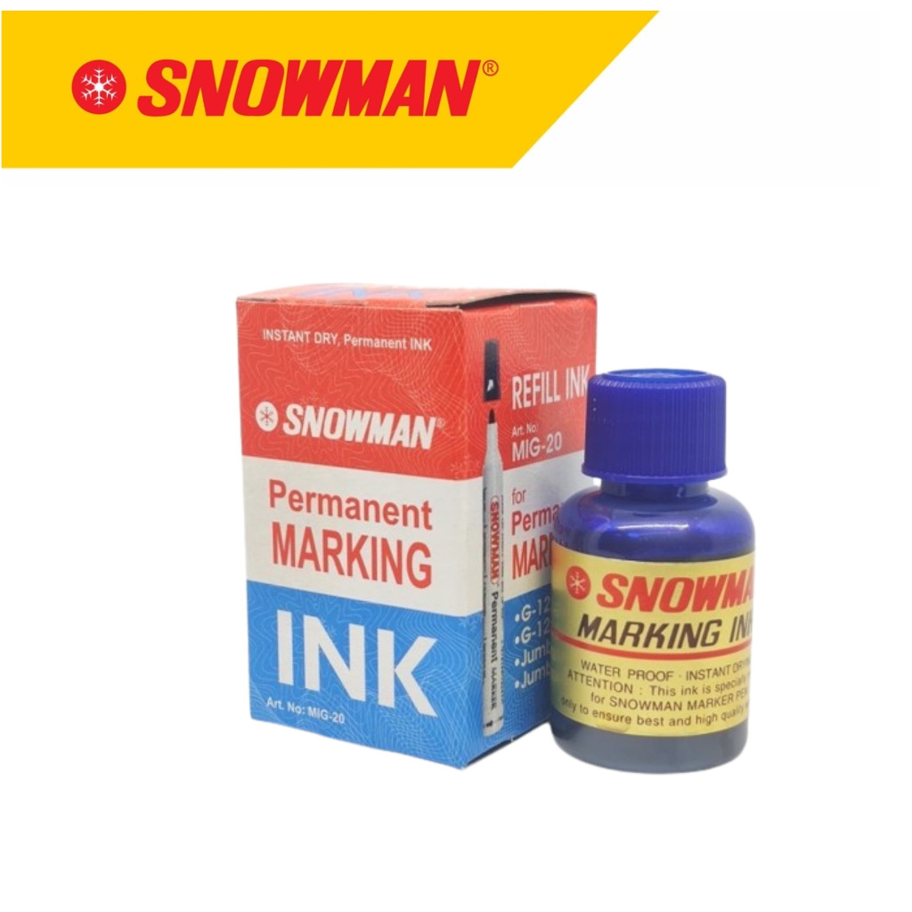 

INK SNOWMAN PERMANEN MIG20 / TINTA SPIDOL / REFILL SPIDOL / INK SPIDOL SNOWMAN PERMANENT BIRU