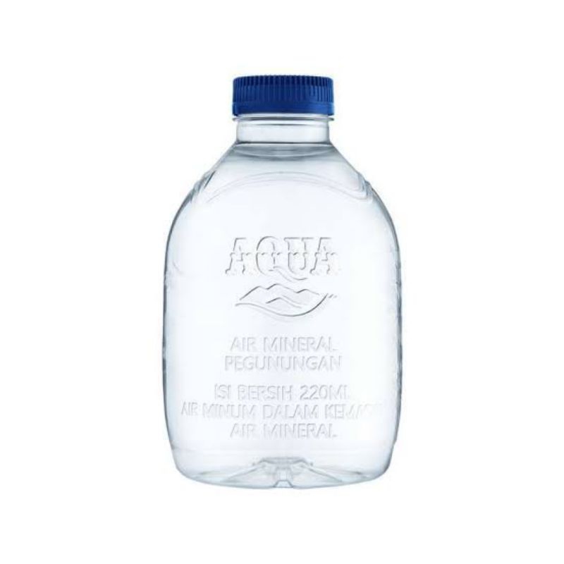 AIR MINERAL/MINERAL WATER AQUA KEMASAN BOTOL CUBE 220 ML SATUAN